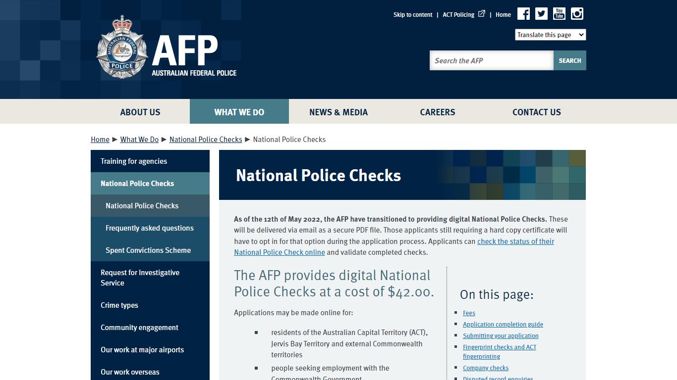 National Police Checks | Australian Federal Police